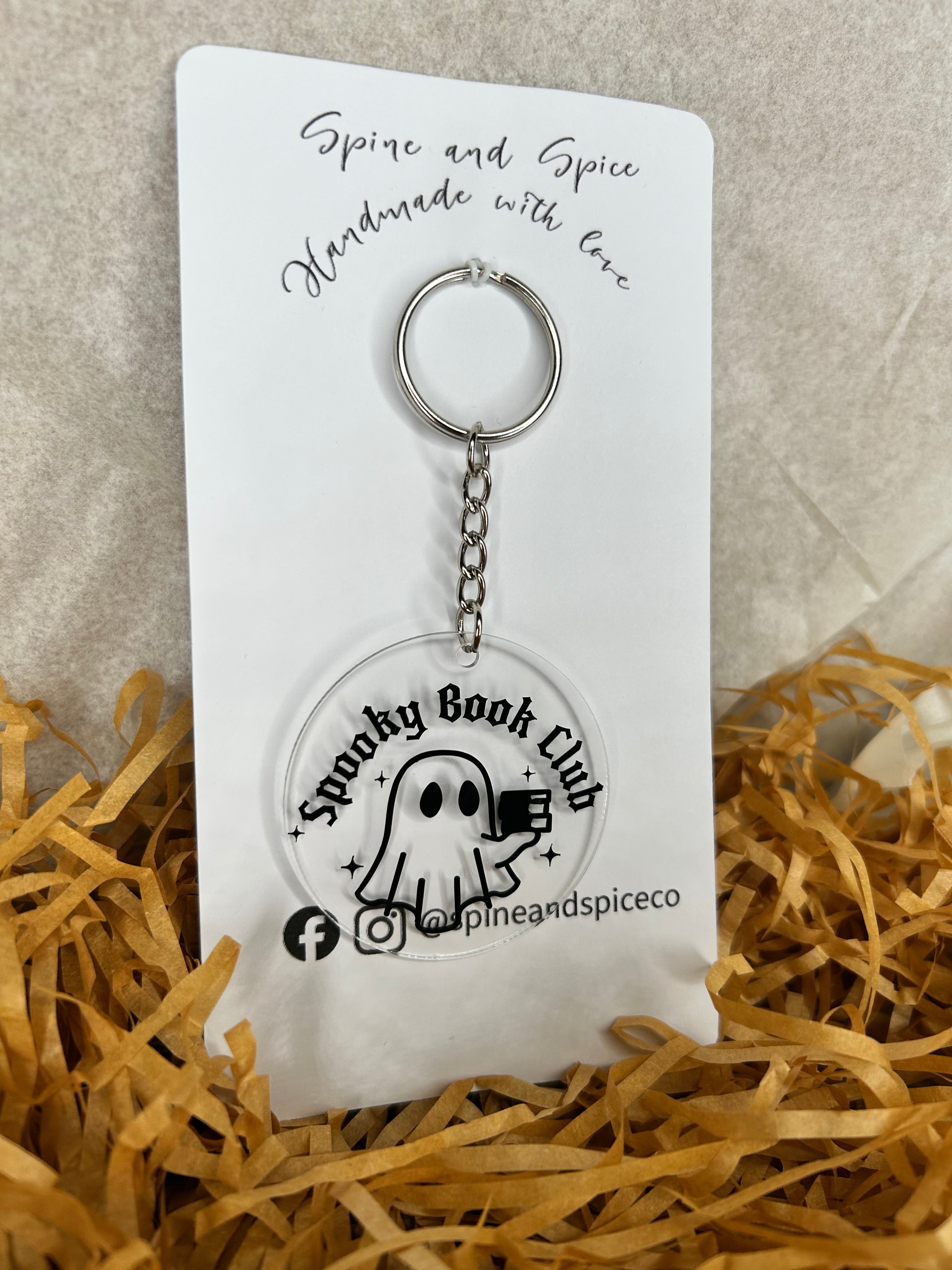 Bookish keychain - spooky book club