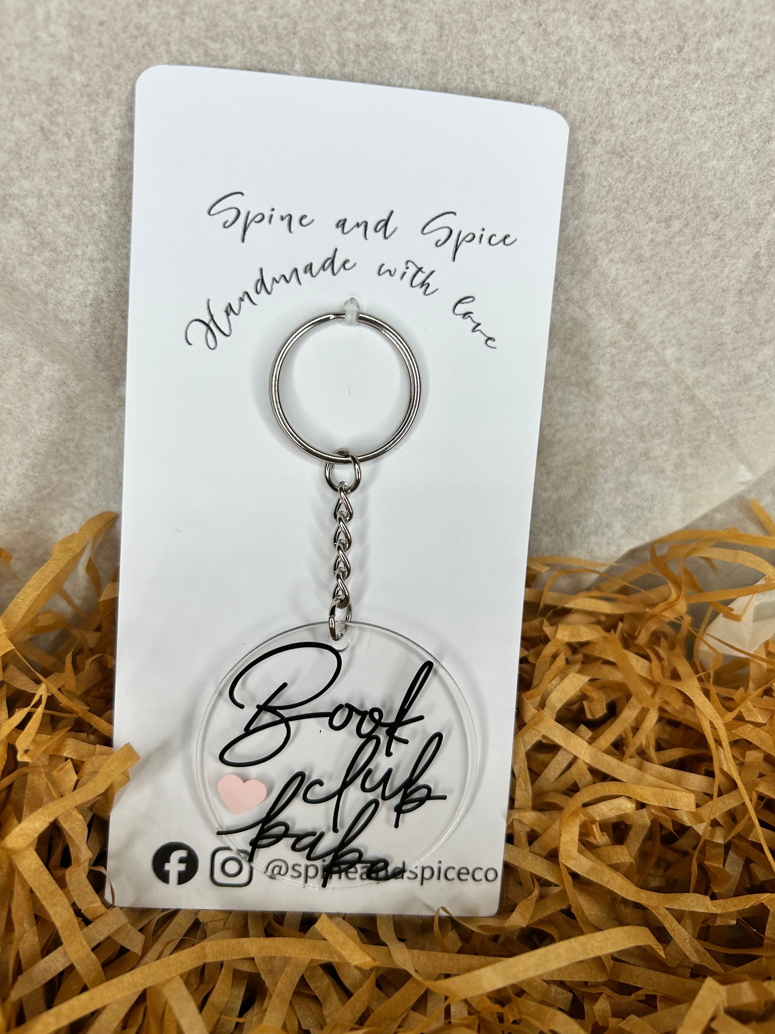 Bookish keychain - book club babe