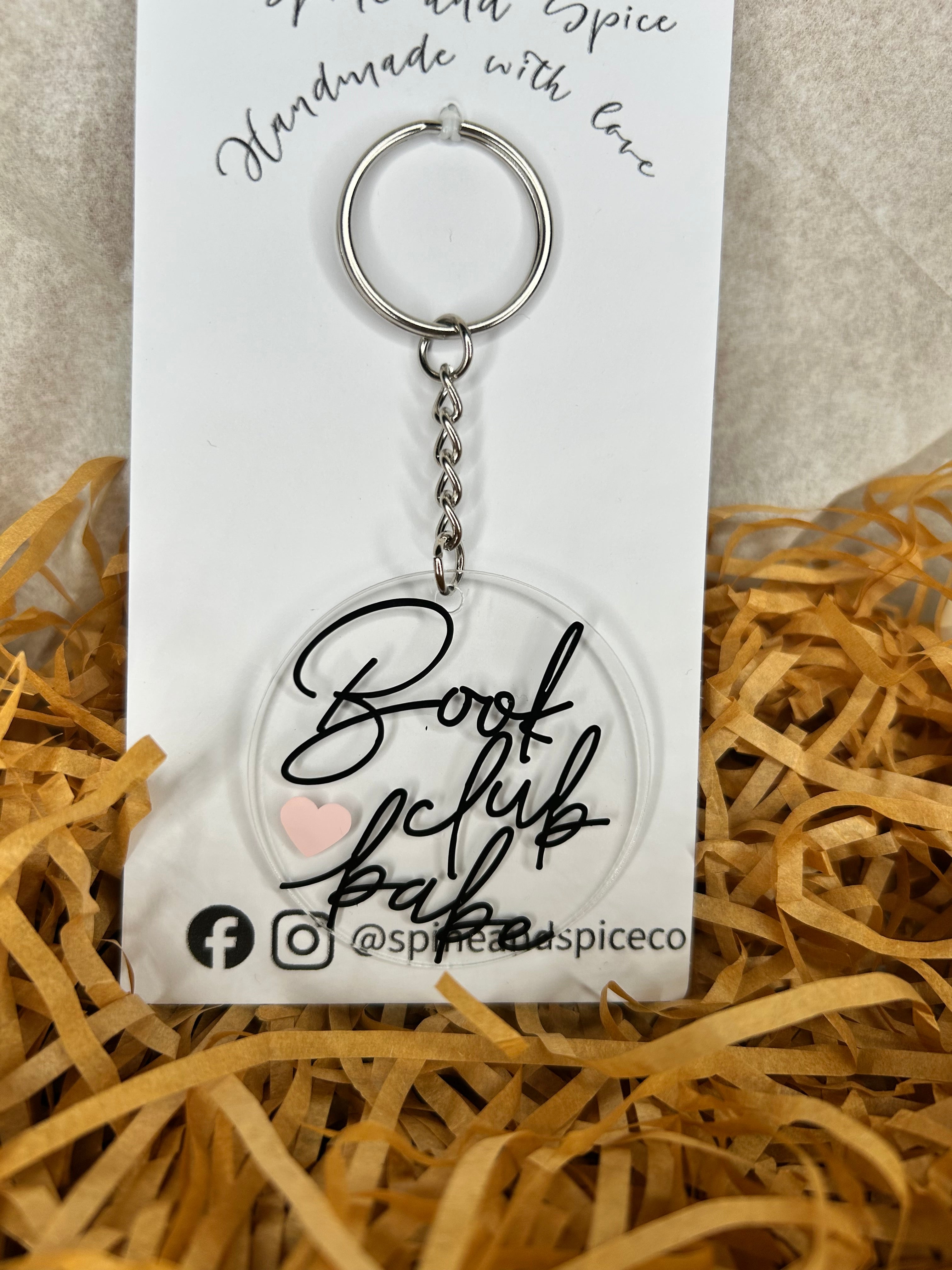 Bookish keychain - book club babe