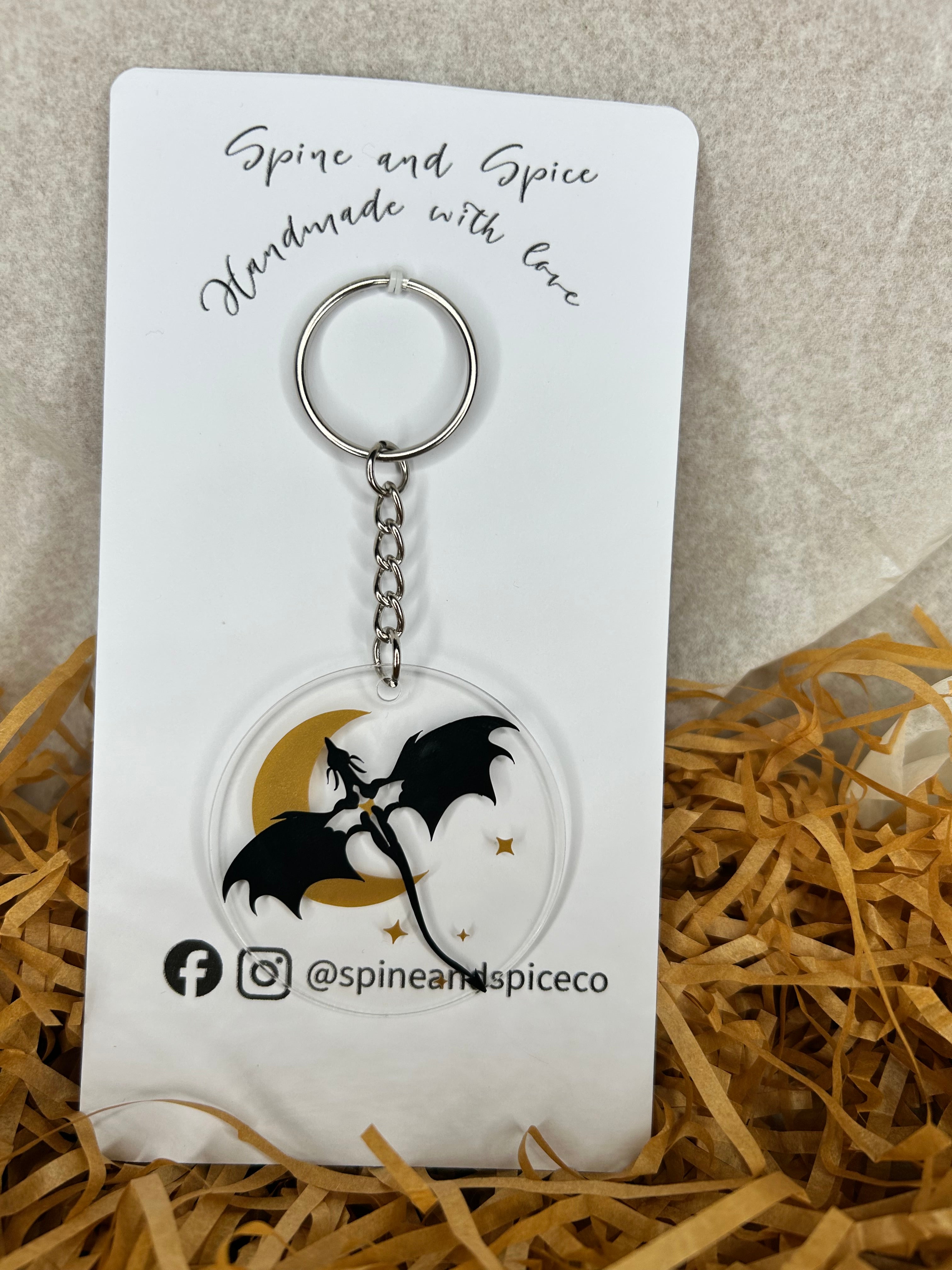 Bookish keychain - dragon