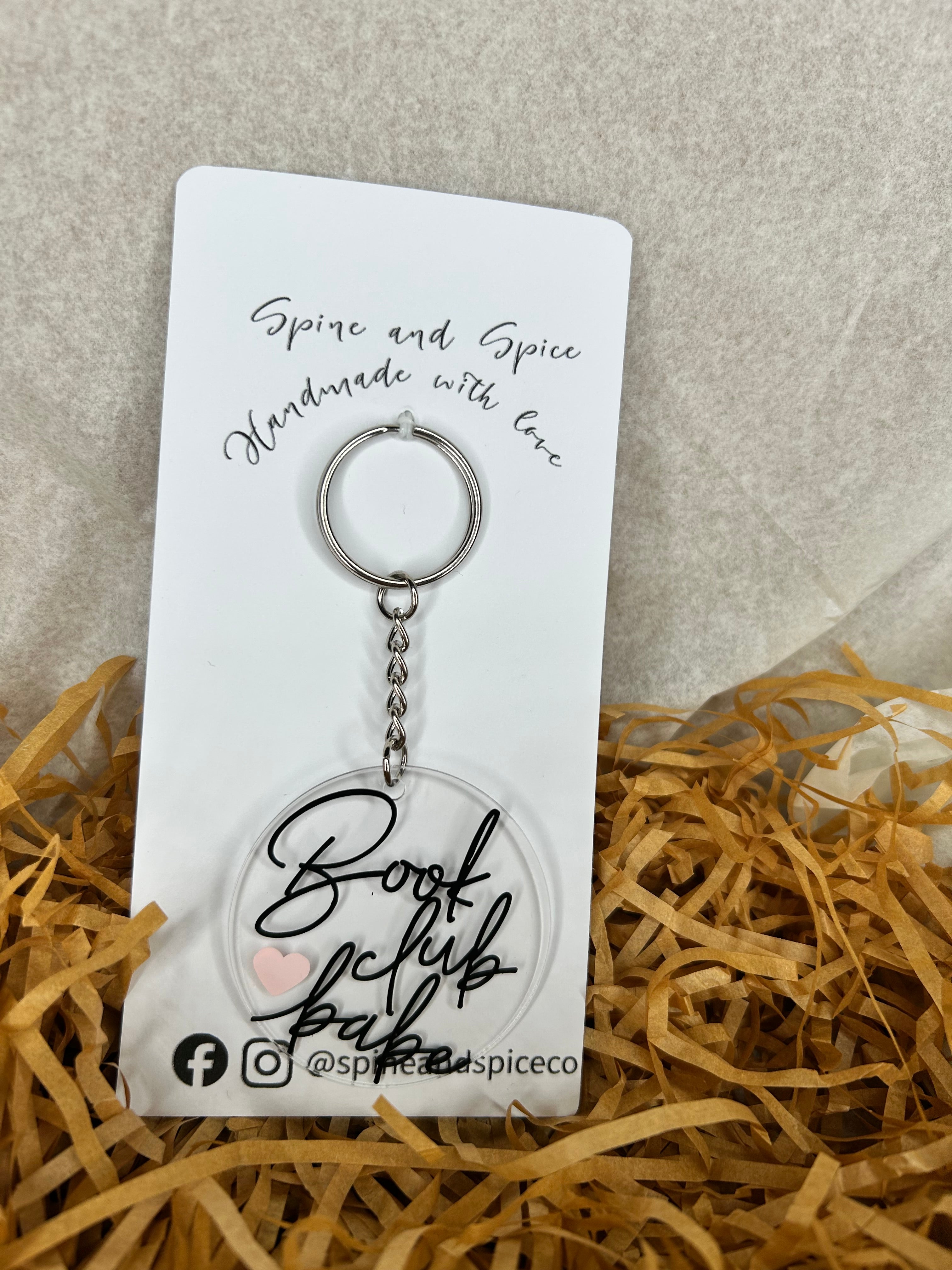 Bookish keychain - book club babe