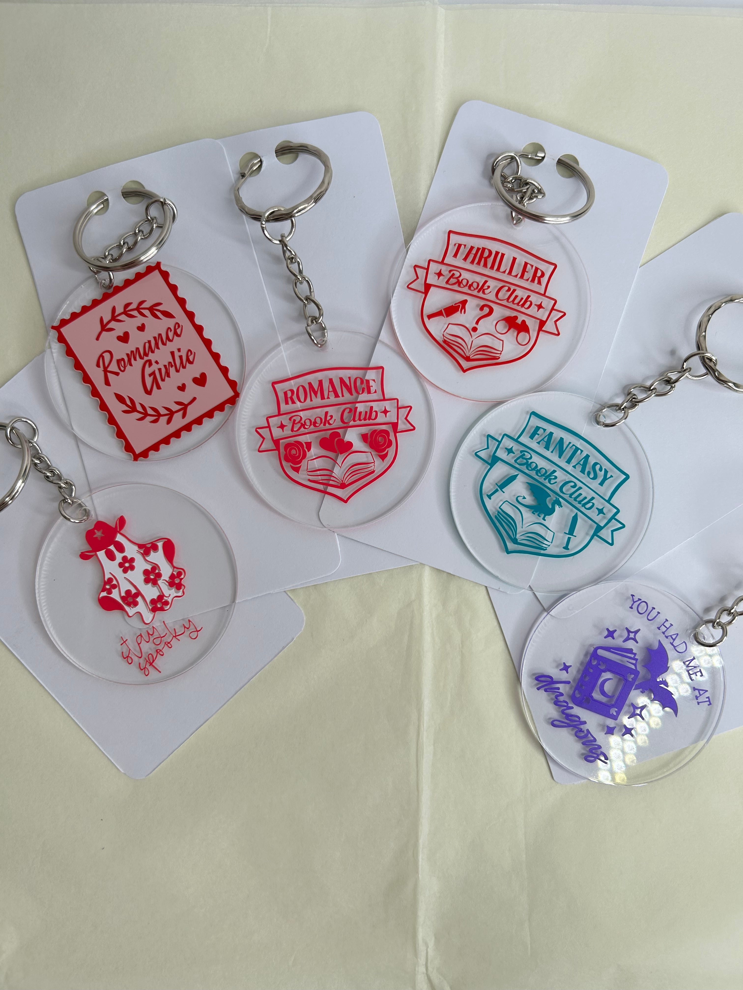 Bookish keychains