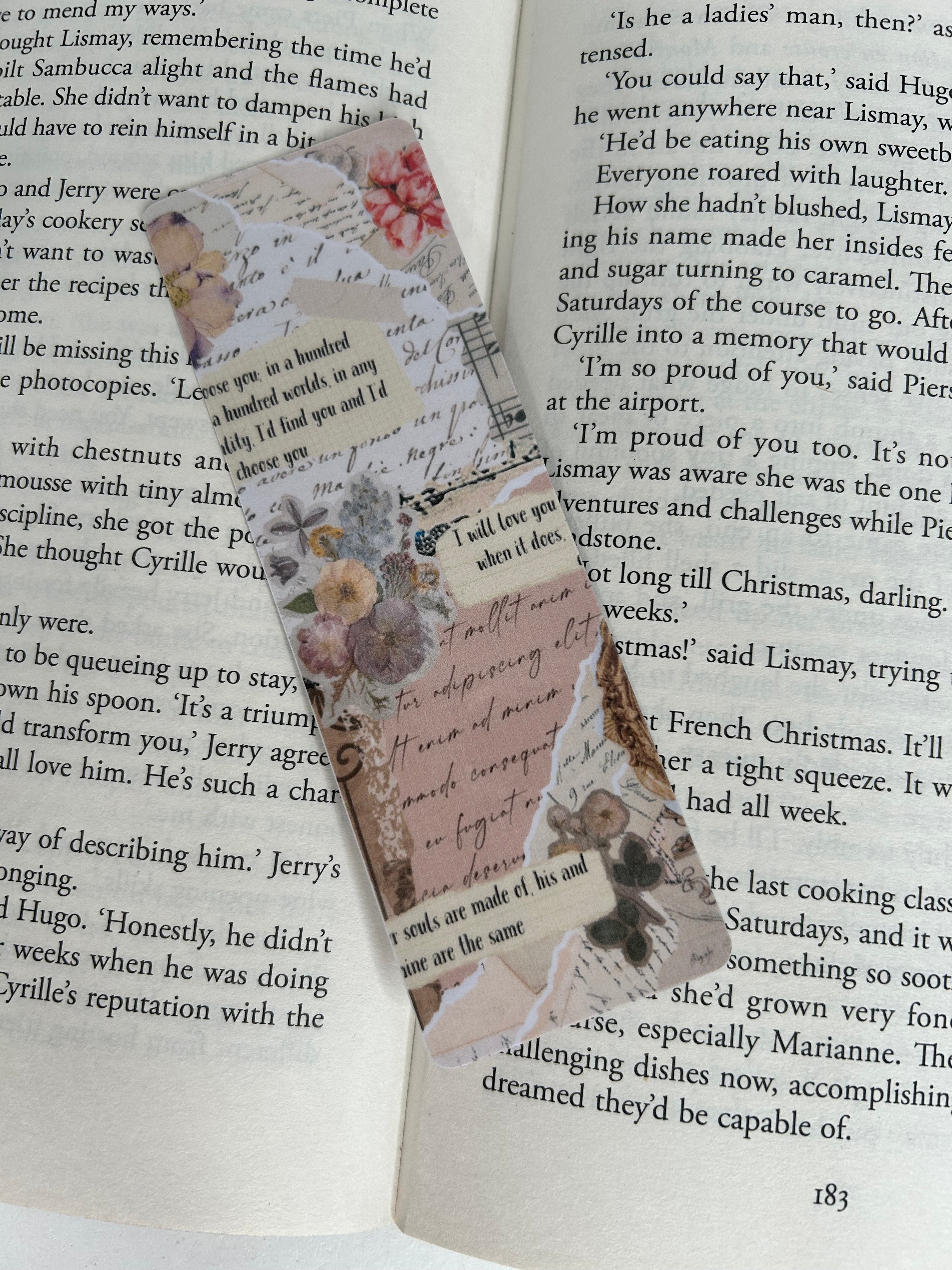 Scrapbook romance bookmark