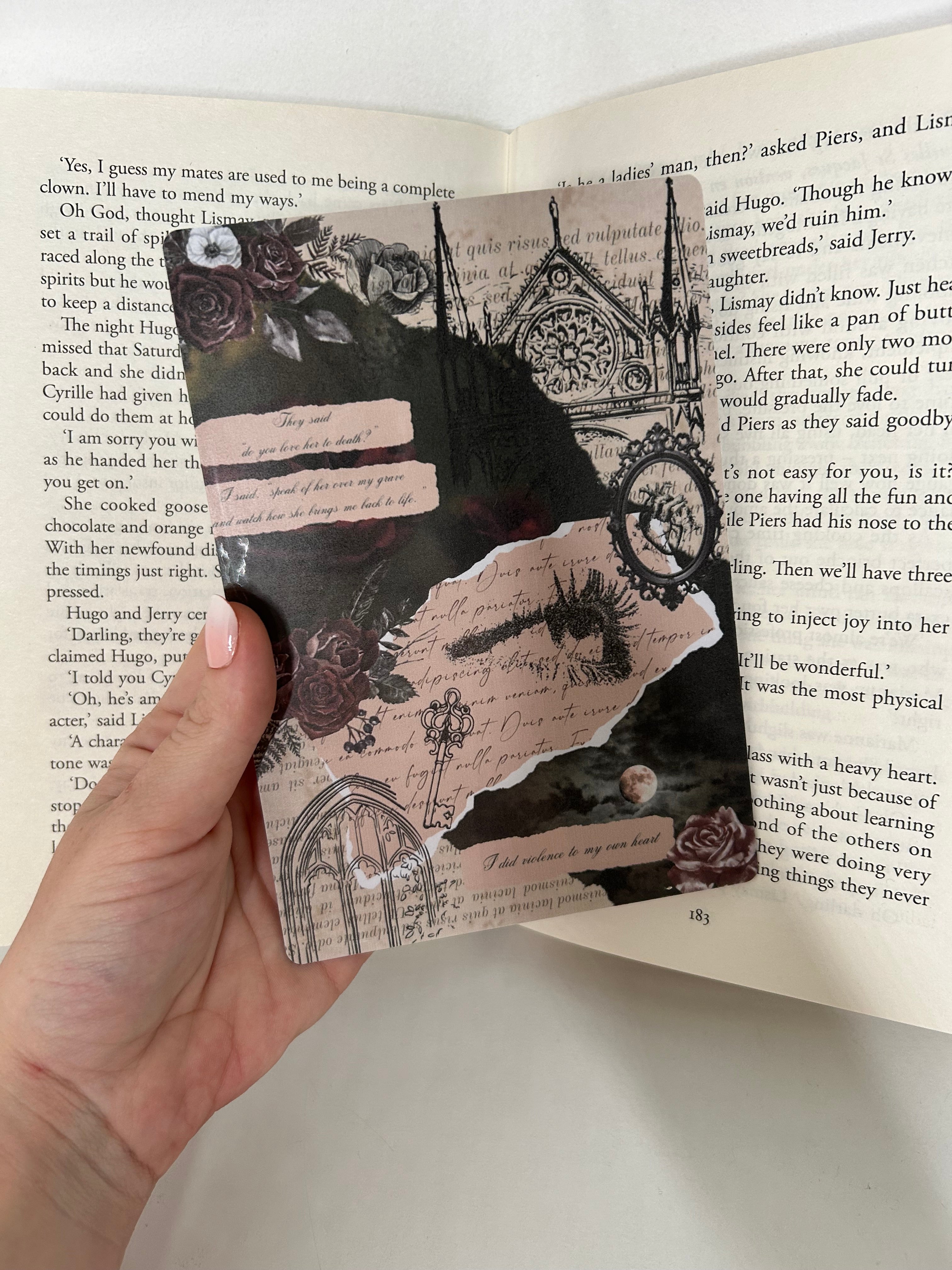 Scrapbook style dark romance insert