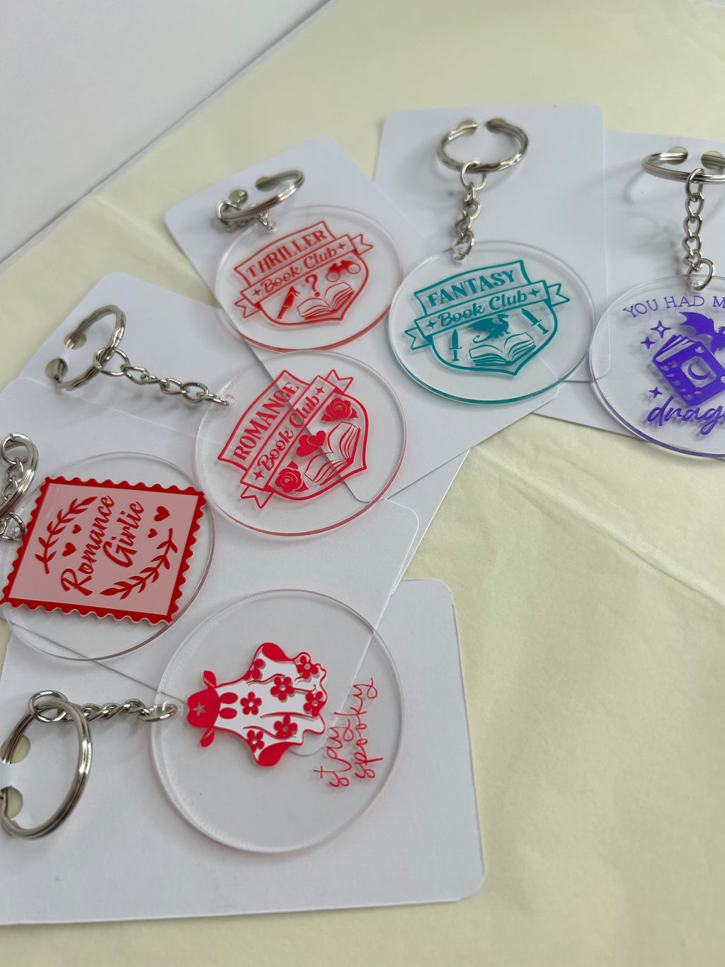 Bookish keychains