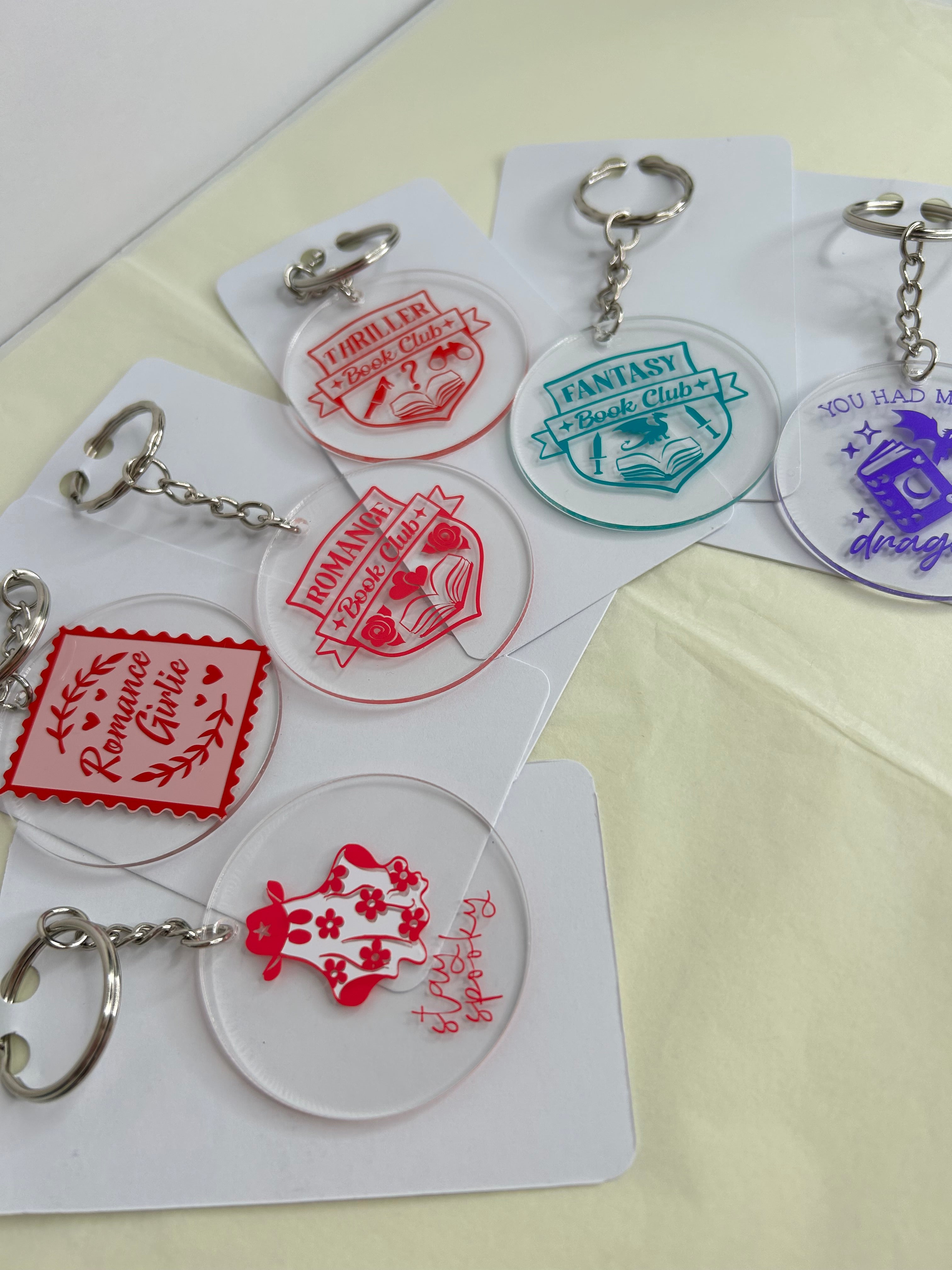 Bookish keychains